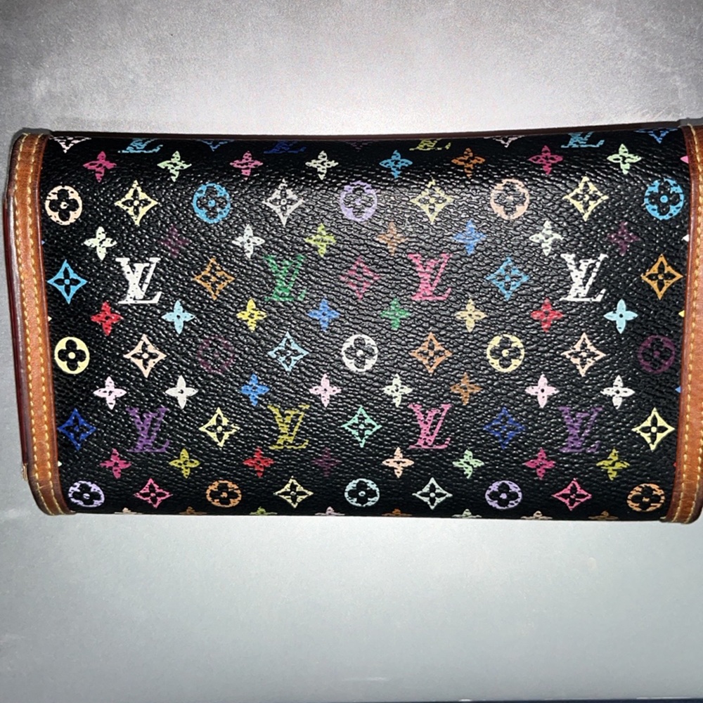 EUC Louis Vuitton Porte Tresor International Black Multicolor Murakami Wallet - Picture 16 of 17
